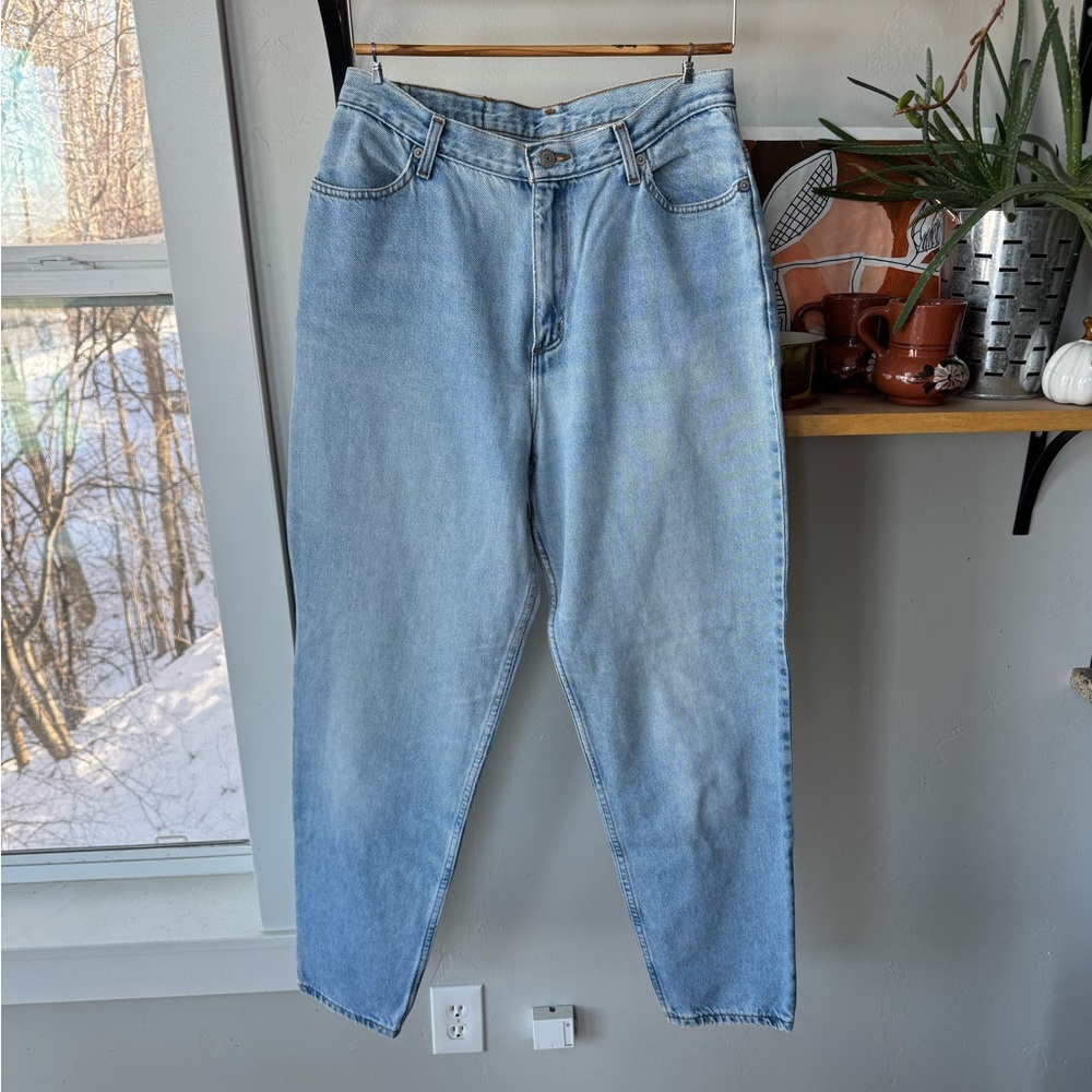 Vintage 90s Faded Glory Light Wash High Rise Tapered Jeans Size 14T